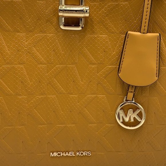 Michael Kors Penelope Large Top Handle Satchel Marigold Color - Picture 8 of 15